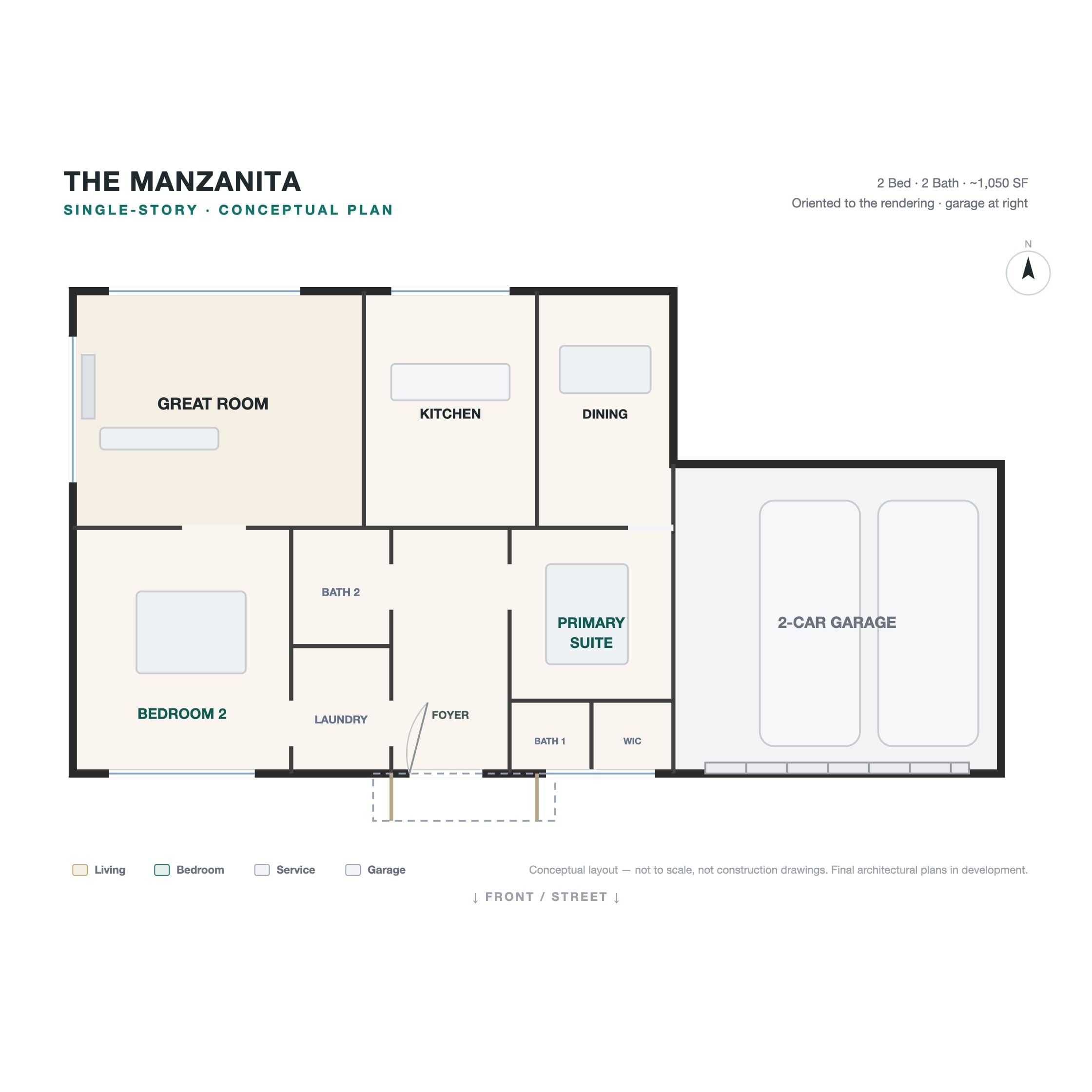 The Manzanita, Single-Story, conceptual plan