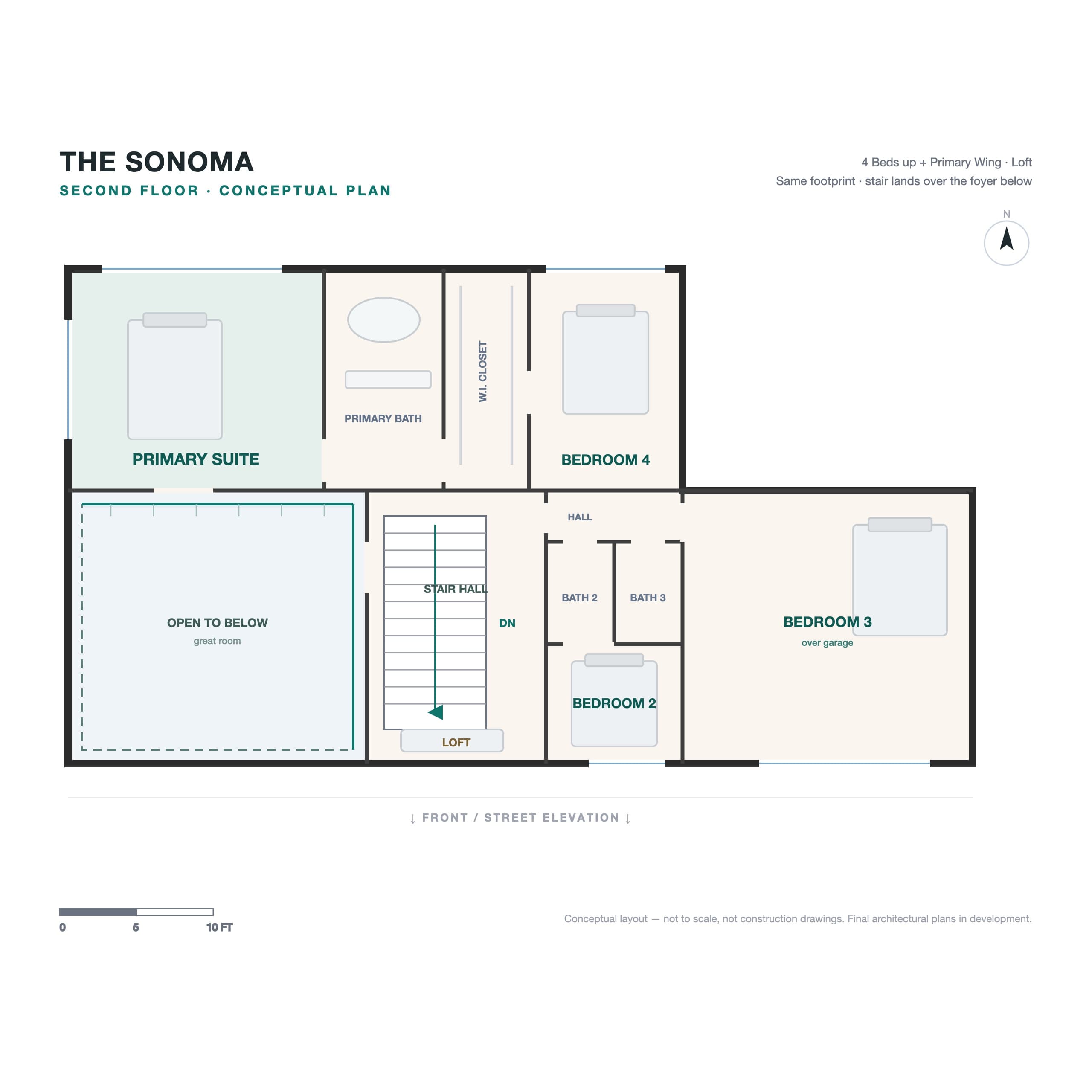 The Sonoma, Second Floor, conceptual plan