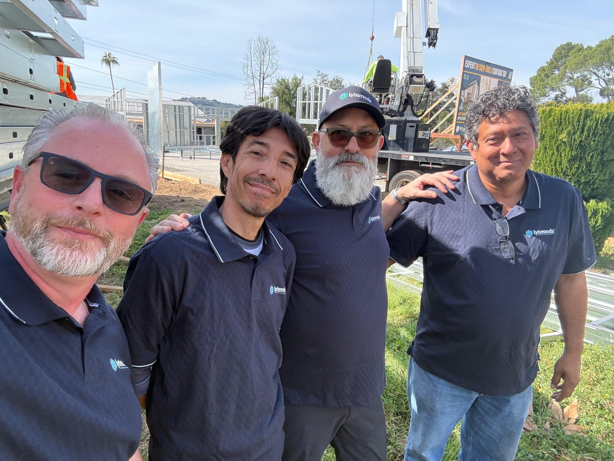 The LyteMods build team on site at the 480 W Palm rebuild